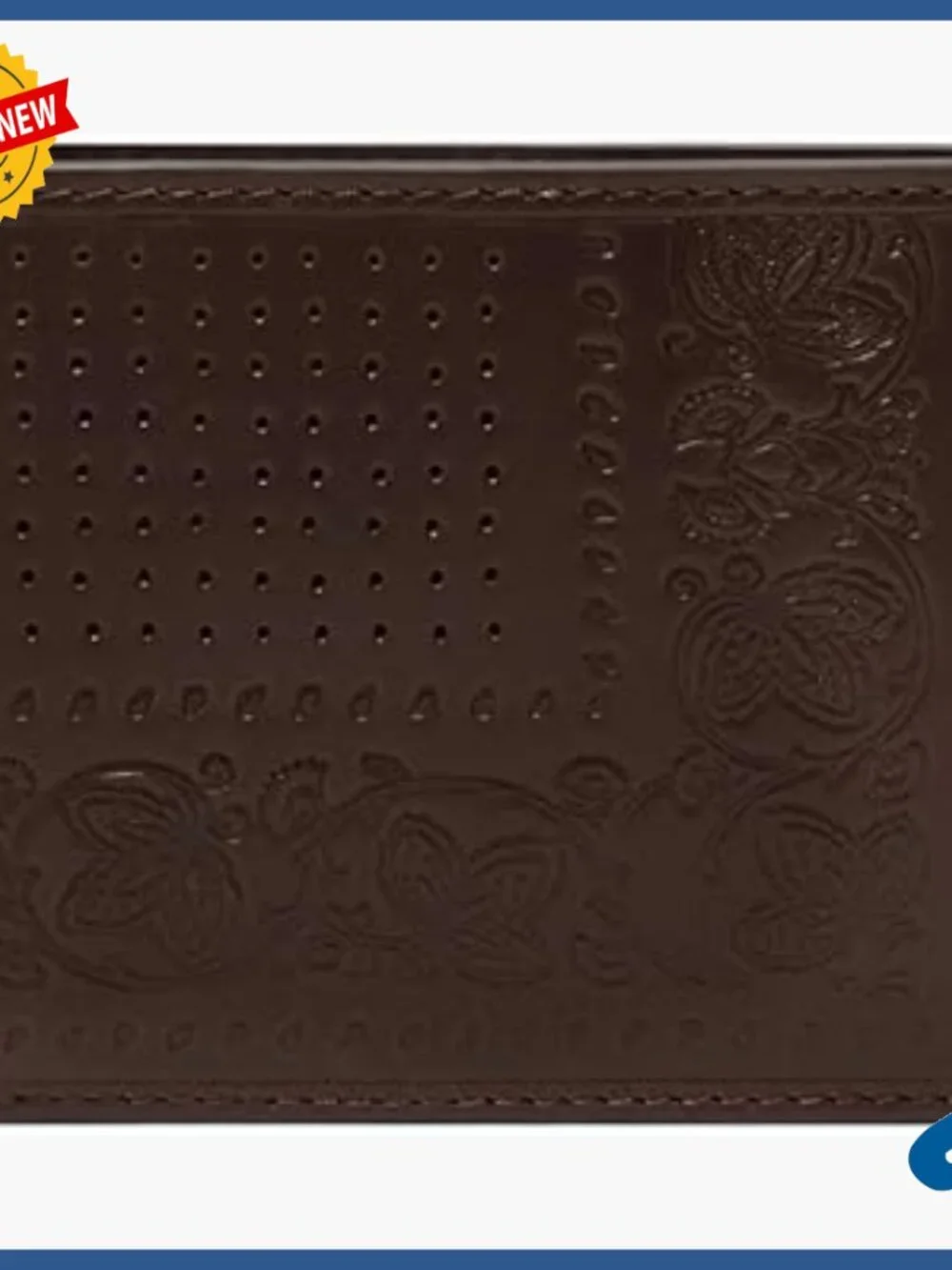 Men's Leather Bifold Wallet with RFID Blocking and Coin Pocket